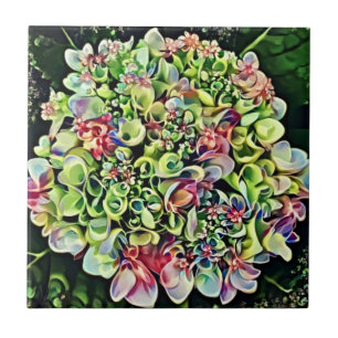 Artsy Colorful Hydrangea Tile Trivet