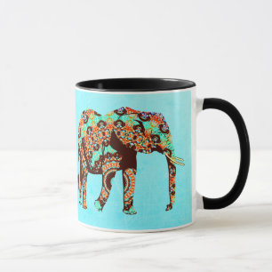Artsy Colourful Elephant Coffee Mug
