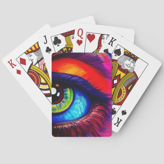 Artsy Colourful Eye Playing Cards (Back)