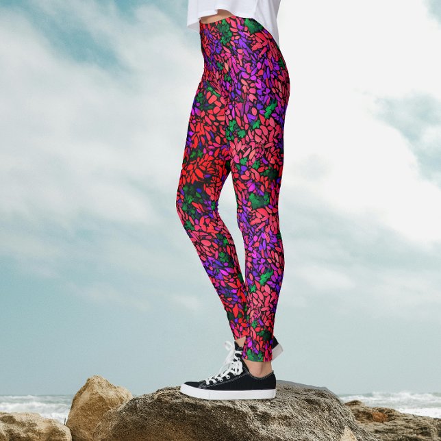Artsy Colourful Plants Botanical Floral Watercolor Leggings (Creator Uploaded)