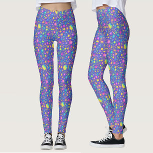 Artsy Colourful Stars Watercolor Pattern Purple Leggings