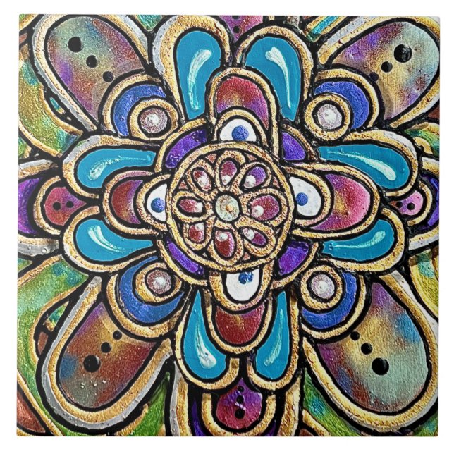 Artsy Country Flower Tile (Front)