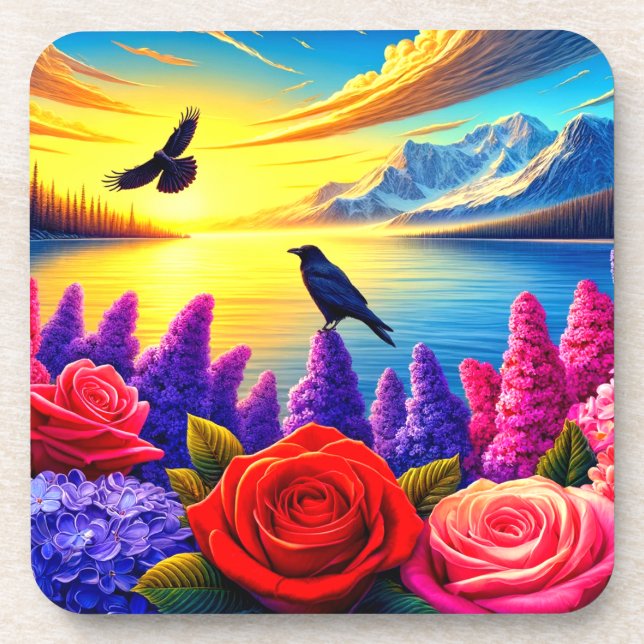 Artsy Crow Coaster (Front)