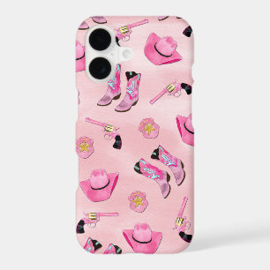 Artsy Cute Girly Pink Teal Cowgirl Watercolor