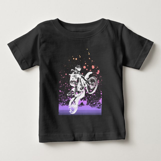 Artsy Dirt Bike Baby T-Shirt (Front)