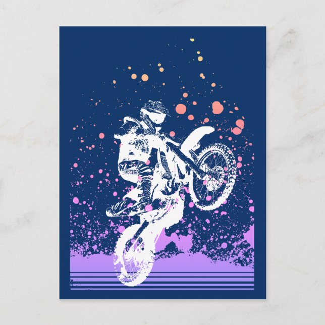 Artsy Dirt Bike Postcard (Front)