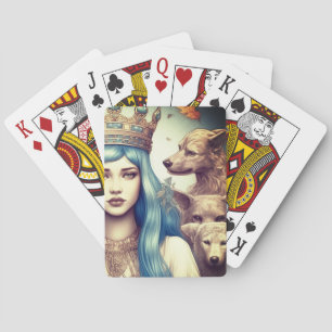 Artsy Dog Lady Playing Cards