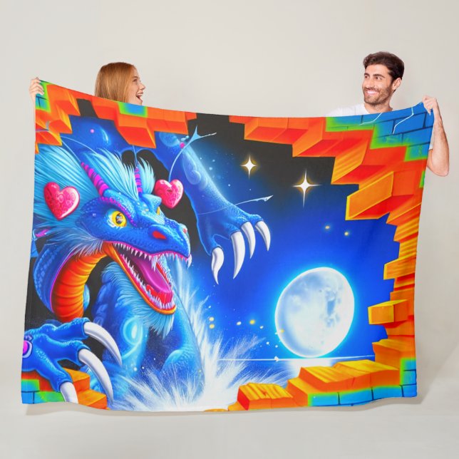 Artsy Dragon Fleece Blanket (In Situ)
