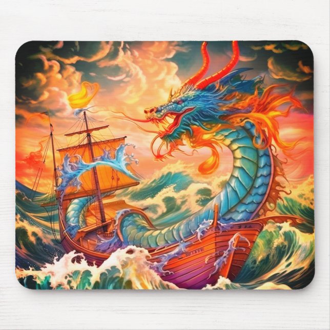 Artsy Dragon Mouse Pad (Front)