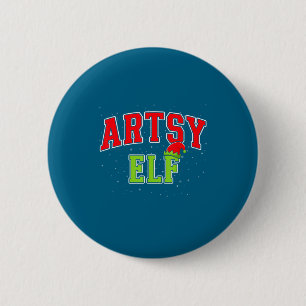 Artsy Elf Christmas Family Matching Group Xmas Act 6 Cm Round Badge