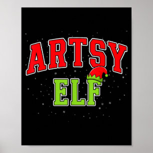 Artsy Elf Christmas Family Matching Group Xmas Act Poster