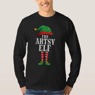 Artsy Elf Funny Christmas Pajama Matching Group Ar T-Shirt