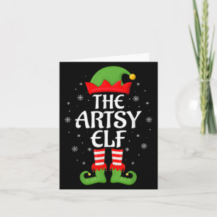 Artsy Elf Xmas Family Matching Elf Squad Christmas Card