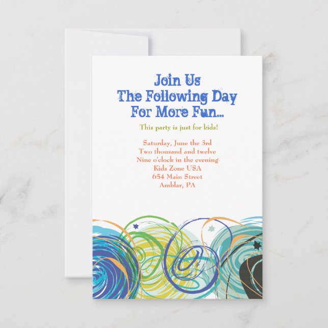 ARTSY FARTSY Bar Bat Mitzvah Party Card (Front)