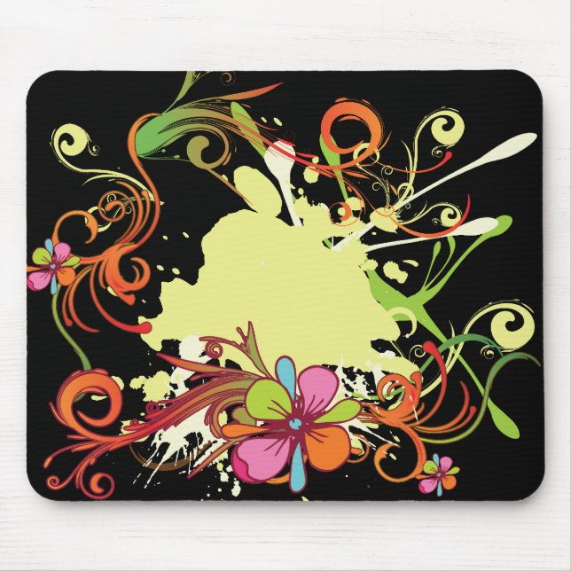artsy floral bliss vector design mouse pad (Front)