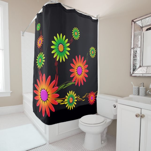 Artsy Flower Shower Curtain (In Situ)