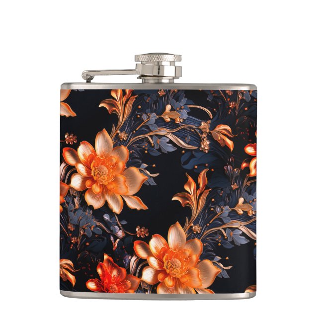 Artsy Flowers Hip Flask (Front)