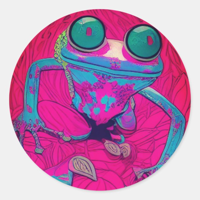 Artsy Frog Classic Round Sticker (Front)