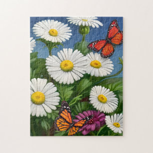 Artsy Fun Daisies And Butterflies Jigsaw Puzzle