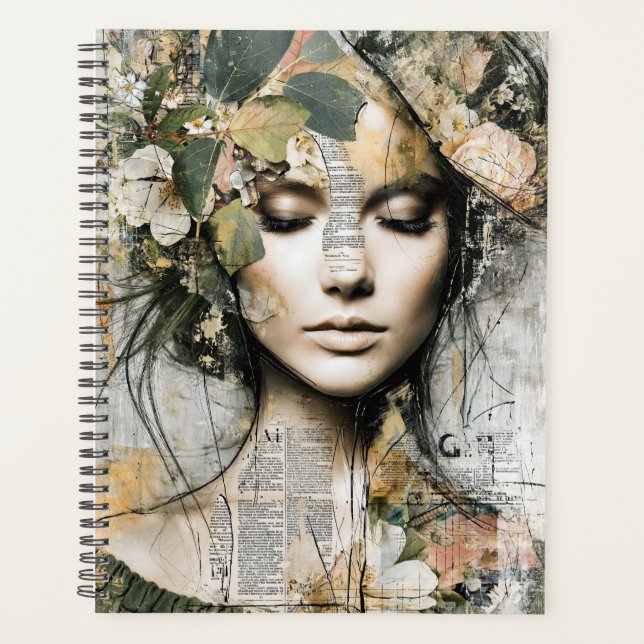 Artsy Girl Botanical lady Planner (Front)
