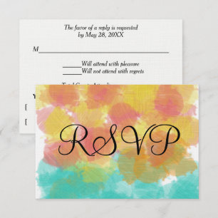 Artsy Gouache RSVP Watercolor  Card