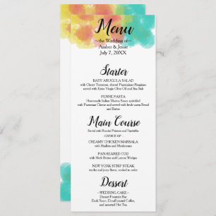 Artsy Gouache Watercolor Wedding Menu