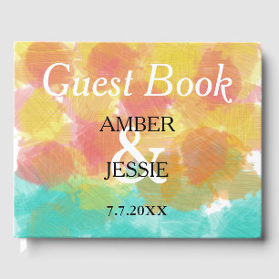 Artsy Gouache Wedding Monogram Guest Book