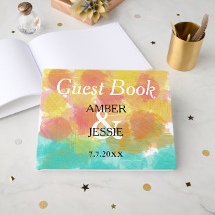 Artsy Gouache Wedding Monogram Guest Book