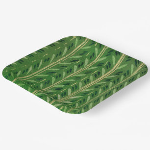 Artsy Green Pattern Paper Plate