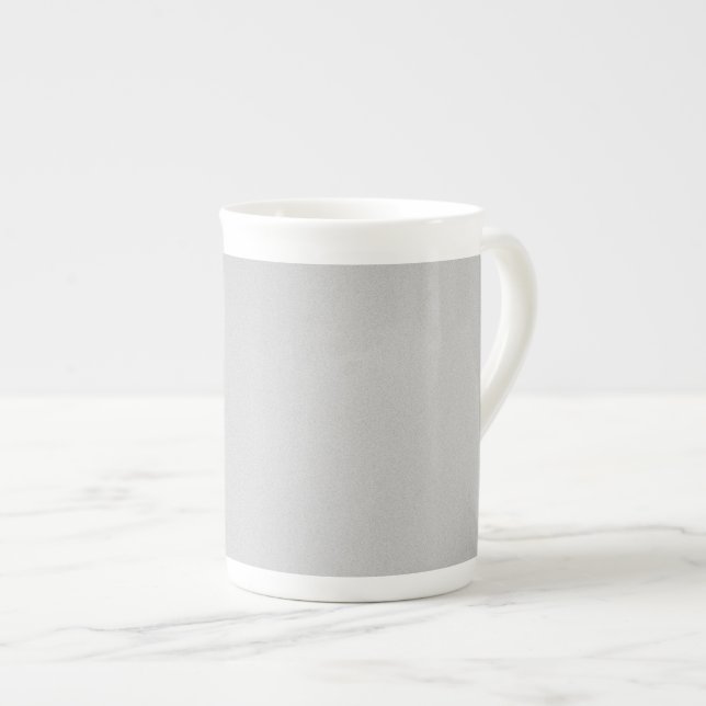 Artsy Grey Grainy Texture Bone China Mug (Front Right)