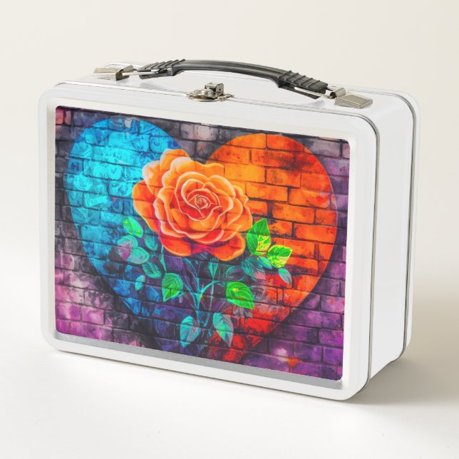 Artsy Heart Metal Lunch Box (Front)