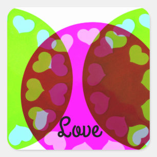 Artsy Hearts and Circles Love Sticker