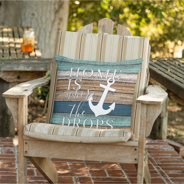 Artsy Home is Where the Anchor Drops Word Art Cushion (Chair)
