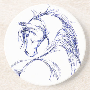 Artsy Horse Head Sketch Coaster