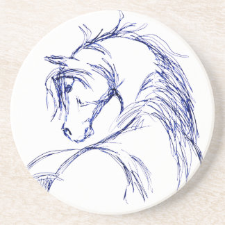 Artsy Horse Head Sketch Coaster