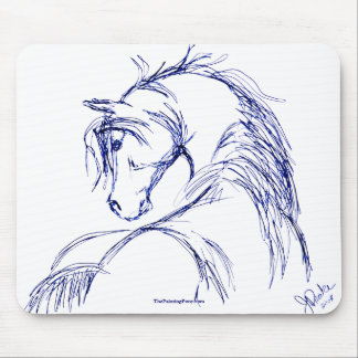 Artsy Horse Head Sketch Mouse Pad
