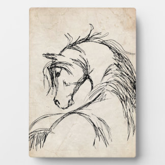 Artsy Horse Head Sketch Plaque