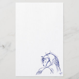 Artsy Horse Head Sketch Stationery