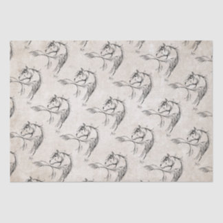 Artsy Horse Head Sketch Tissue Paper