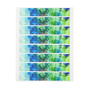 Artsy inky splashy wraparound label 