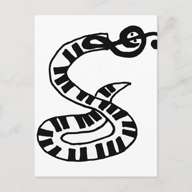 Artsy Keyboard and Treble Clef Snake Art Postcard (Front)
