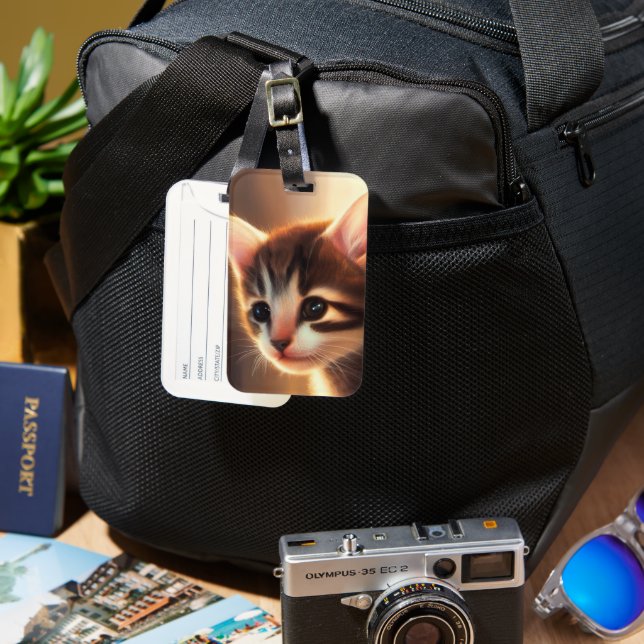 Artsy Kitten Luggage Tag (Front & Back)