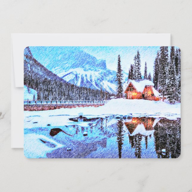 Artsy Lake Chalet Invite (Front)