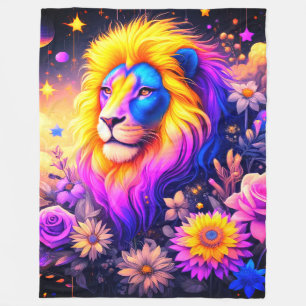 Artsy Lion Fleece Blanket