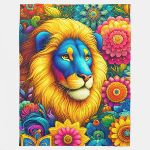 Artsy Lion Fleece Blanket