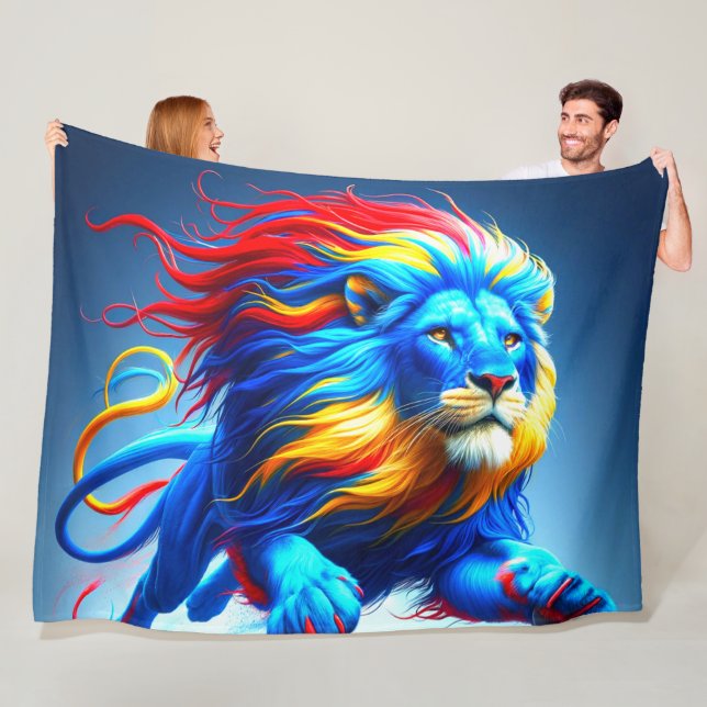Artsy Lion Fleece Blanket (In Situ)