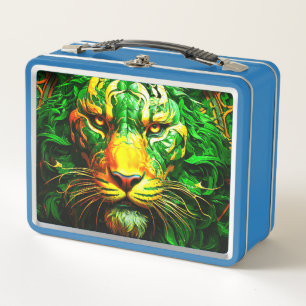 Artsy Lion Metal Lunch Box