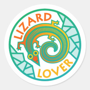 Artsy Lizard Lover Classic Round Sticker