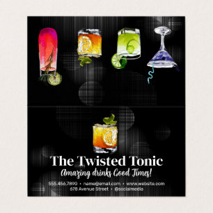 Artsy Mixed Cocktail Drinks Business Card