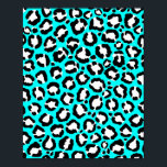 Artsy Modern Cyan Blue Leopard Animal Print<br><div class="desc">Artsy, modern, trendy, and girly black and white hand drawn leopard animal print pattern on a Cyan blue background. ***IMPORTANT DESIGN NOTE: For any custom design request such as matching product requests, colour changes, placement changes, or any other change request, please click on the "CONTACT" button or email the designer...</div>